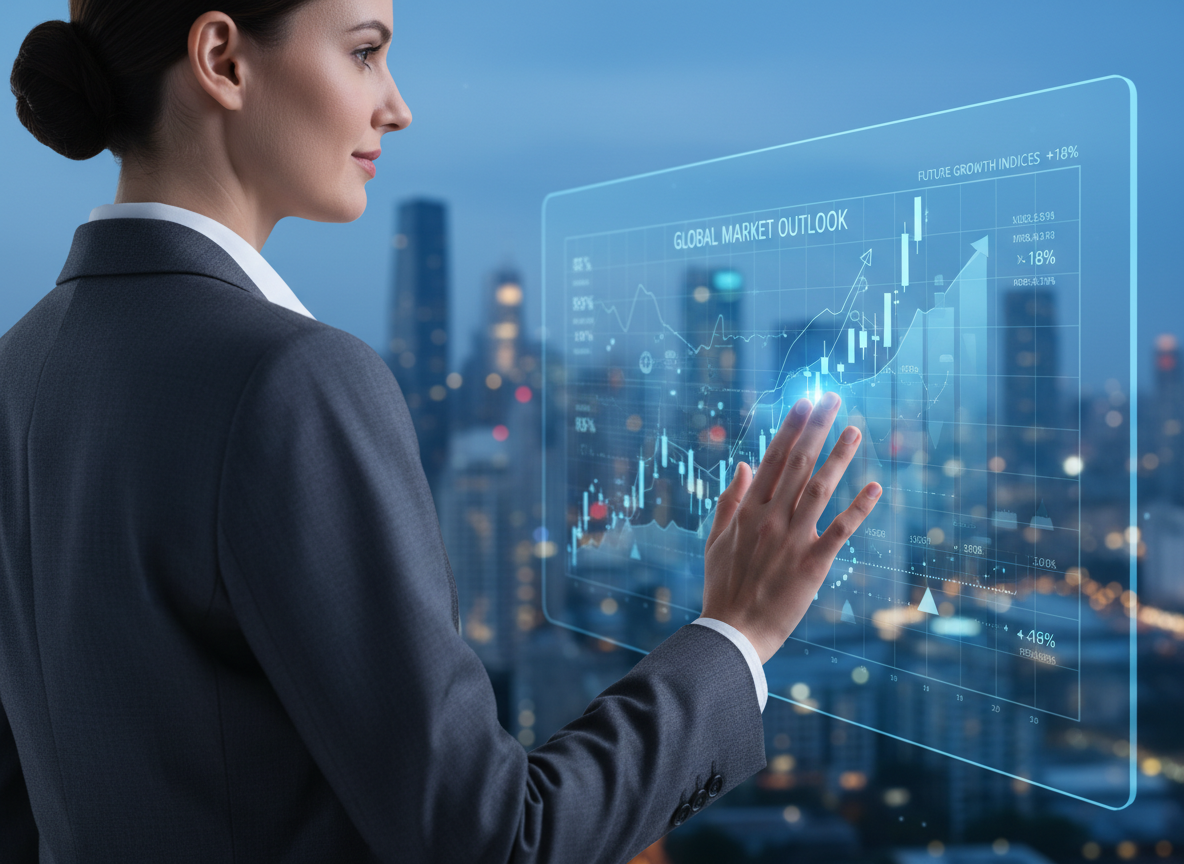 Business advisor analyzing financial growth